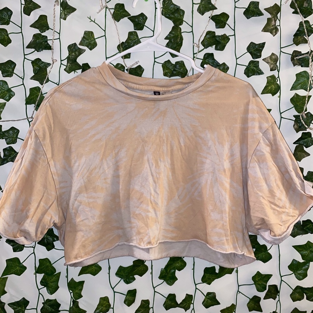 H&M Orange Tie-Dye Cropped Tee